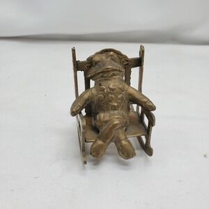 Brass Frog‎ In Rocking Chair